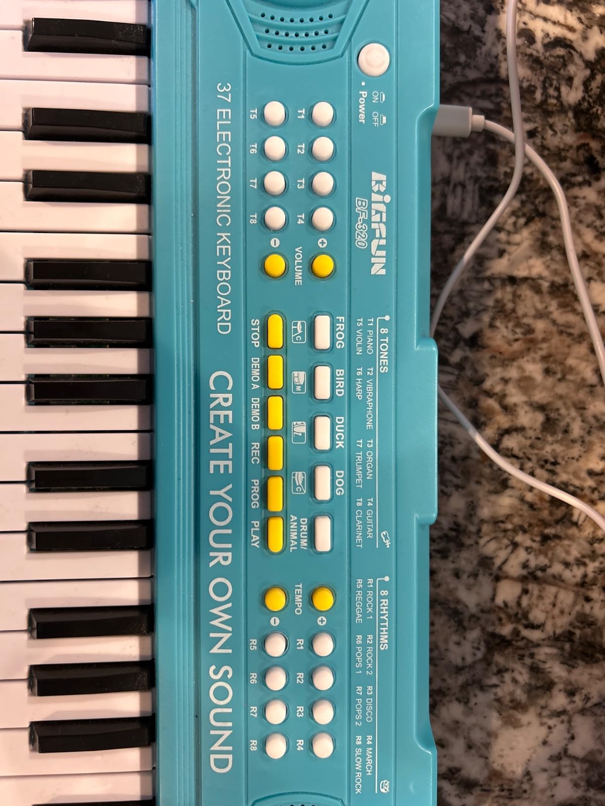 Keyboard Piano for Kids, BIGFUN 37 Keys Toddler Piano Multifunction Music Educational Instrument Toy, Electronic Kids Keyboard for 3-7 Year Old Girls and Boys (Blue) customer photo 2