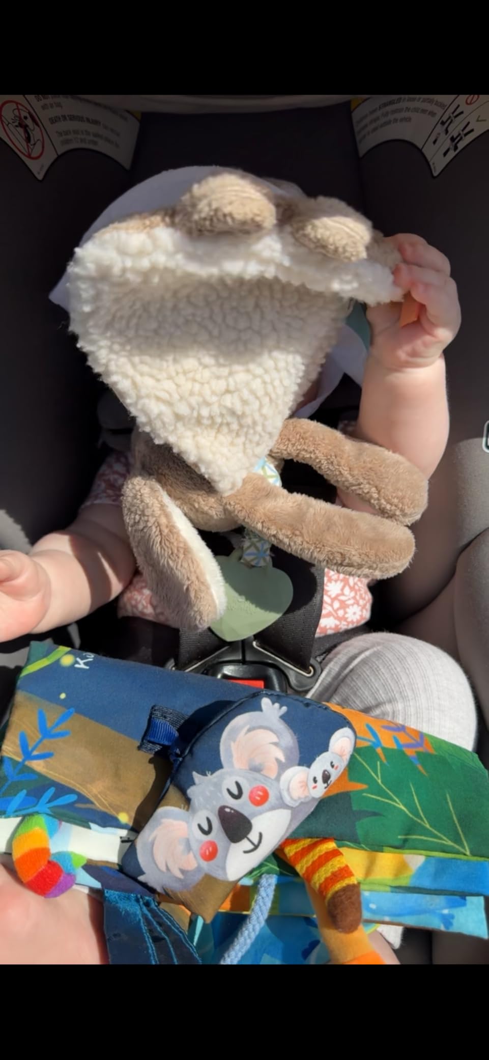 Itzy Ritzy - Itzy Lovey Including Teether - Baby Lovey with Teether, Textured Ribbons & Dangle Arms - Features Crinkle Sound, Sherpa Fabric and Minky Plush (Sloth) customer photo 1