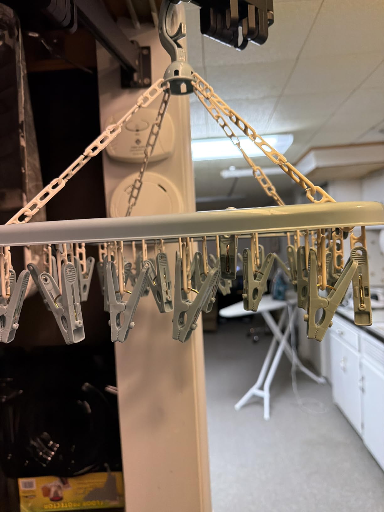 Clothes Drying Hanger with 32 Clips and Drip Foldable Hanging Rack (Light Blue) customer photo 1