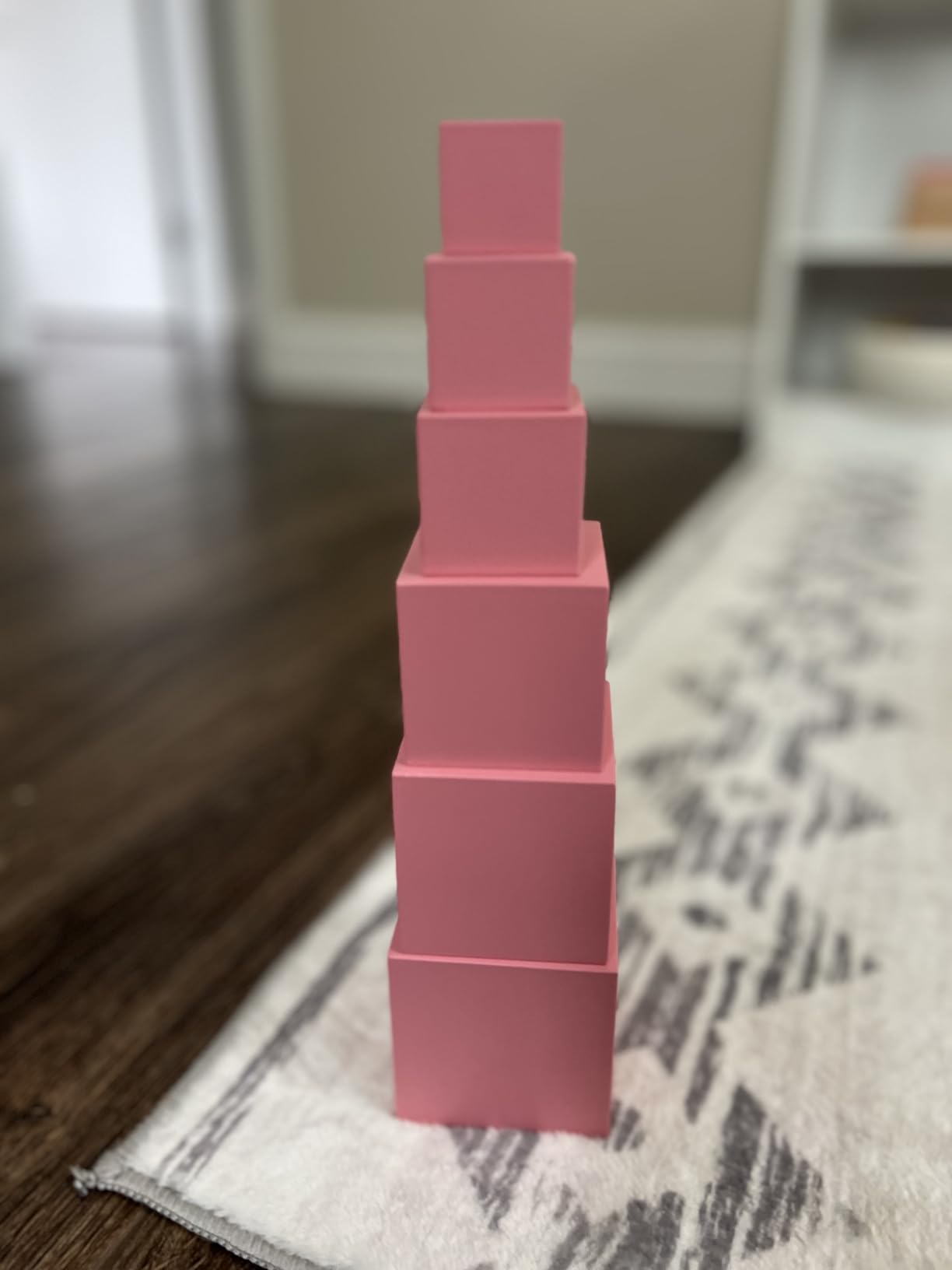 Adena Montessori Wonderfully Sensorial Teaching Toys for Children 2 3 Years Old - Montessori Small Pink Tower 0.7-7cm customer photo 1