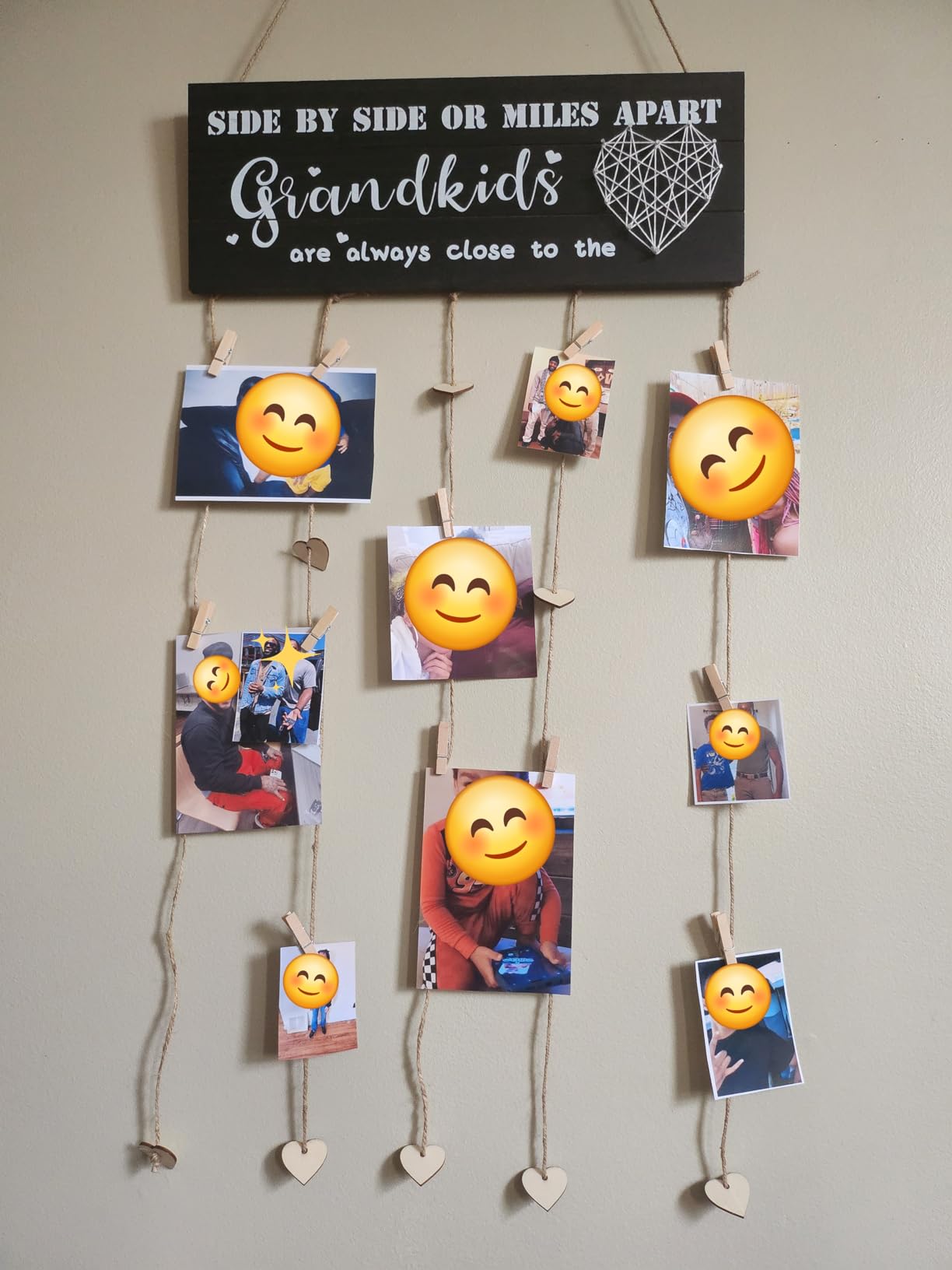 GEMTEND Grandma Gifts Nana Photo Holder, Gifts for Grandmother Present from Granddaughter and Grandson, Clips and Twine for Photo Hanging, Grandkids Photo Frame for The Best Grammy Ever Gift customer photo 1