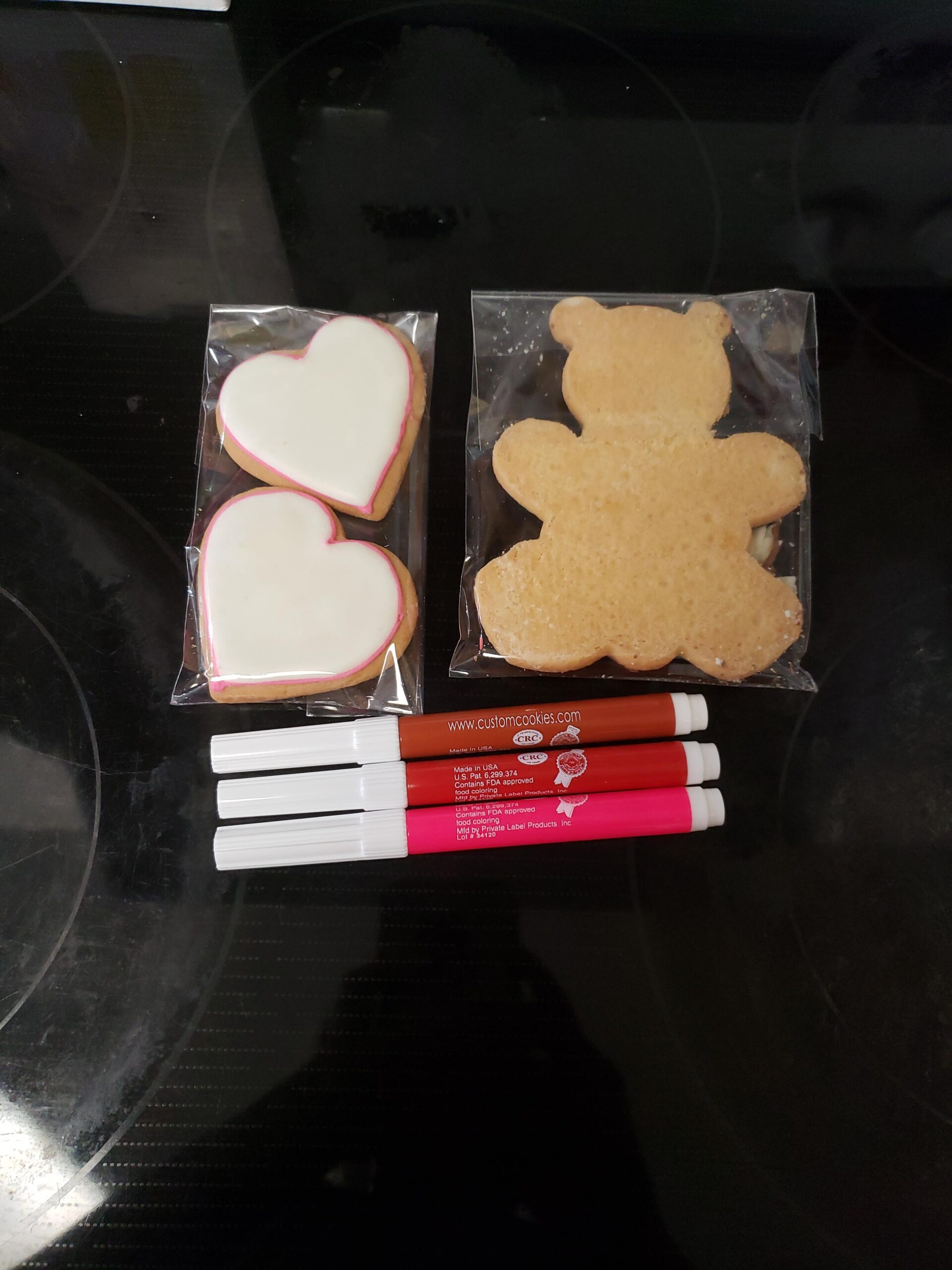 Valentines Day Cookies Gift Basket Decorating Kit With Edible Markers, Gourmet Food Gifts Set, Unique Fun Treat For Kids Valentines Gifts, 3 Count customer photo 1