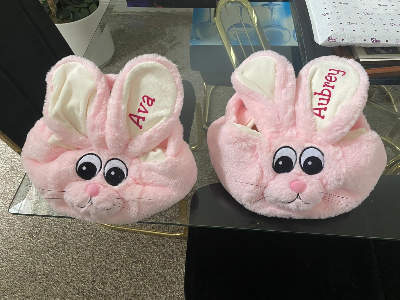 Let's Make Memories Personalized Easter Basket for Kids - Custom Holiday Decoration For Boys and Girls - Fillable - Plush Furry Critter - Blue Bunny customer photo 2