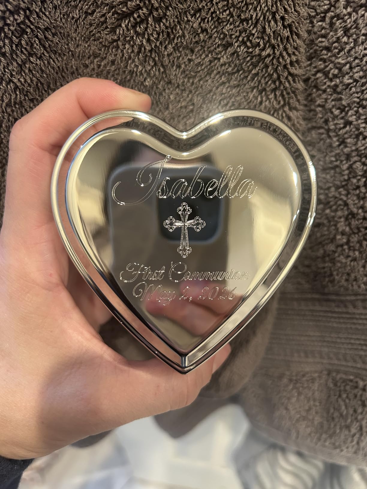 Cherished Moments Personalized Baptism Jewelry Box, Heart Keepsake customer photo 1