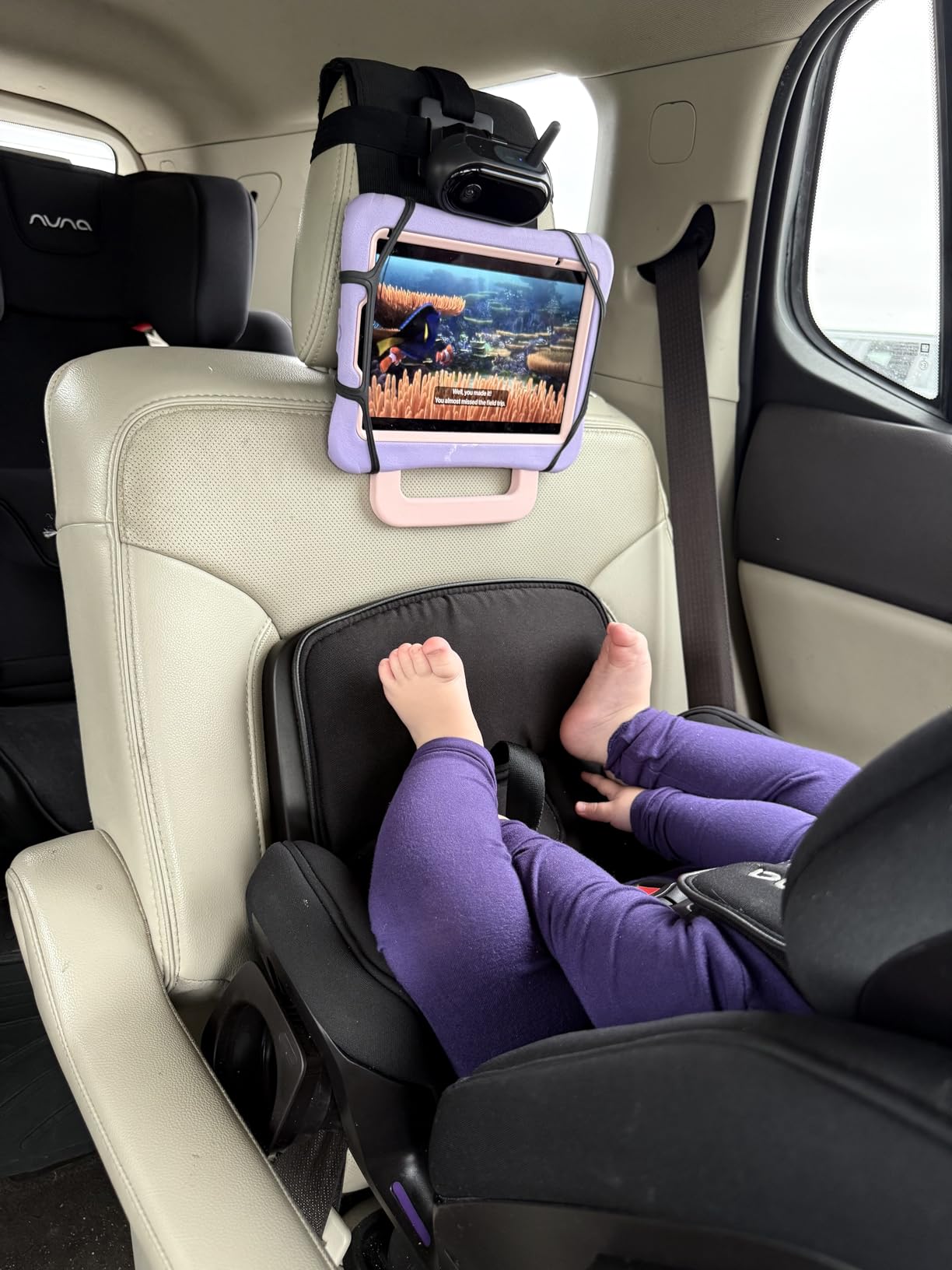WONNIE Tablet Holder for Car, Upgraded iPad Holder for Car Mount Headrest, iPad Mount Back Seat for Kids with Anti-Slip Strap, Silicone Holding Net/Fits All 7-12.9'' Tablets customer photo 1
