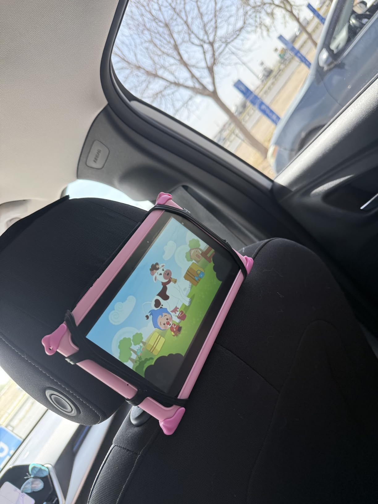 WONNIE Tablet Holder for Car, Upgraded iPad Holder for Car Mount Headrest, iPad Mount Back Seat for Kids with Anti-Slip Strap, Silicone Holding Net/Fits All 7-12.9'' Tablets customer photo 2