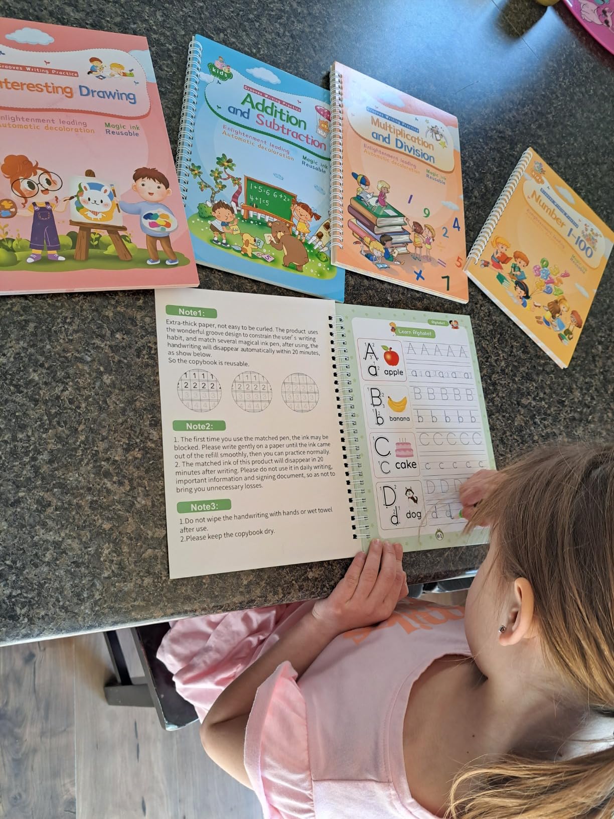 Magic Ink Copybooks for Kids Reusable Handwriting Workbooks for Preschools Grooves Template Design and Handwriting Aid Practice for Kids customer photo 2