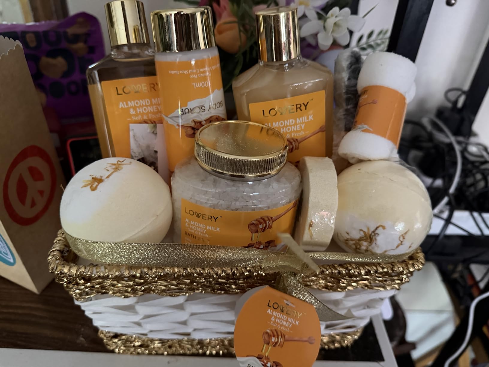 Gifts for Women Gift Basket for Women - 10 Pc Almond Milk & Honey Beauty & Personal Care Set - Home Bath Pampering Package customer photo 1