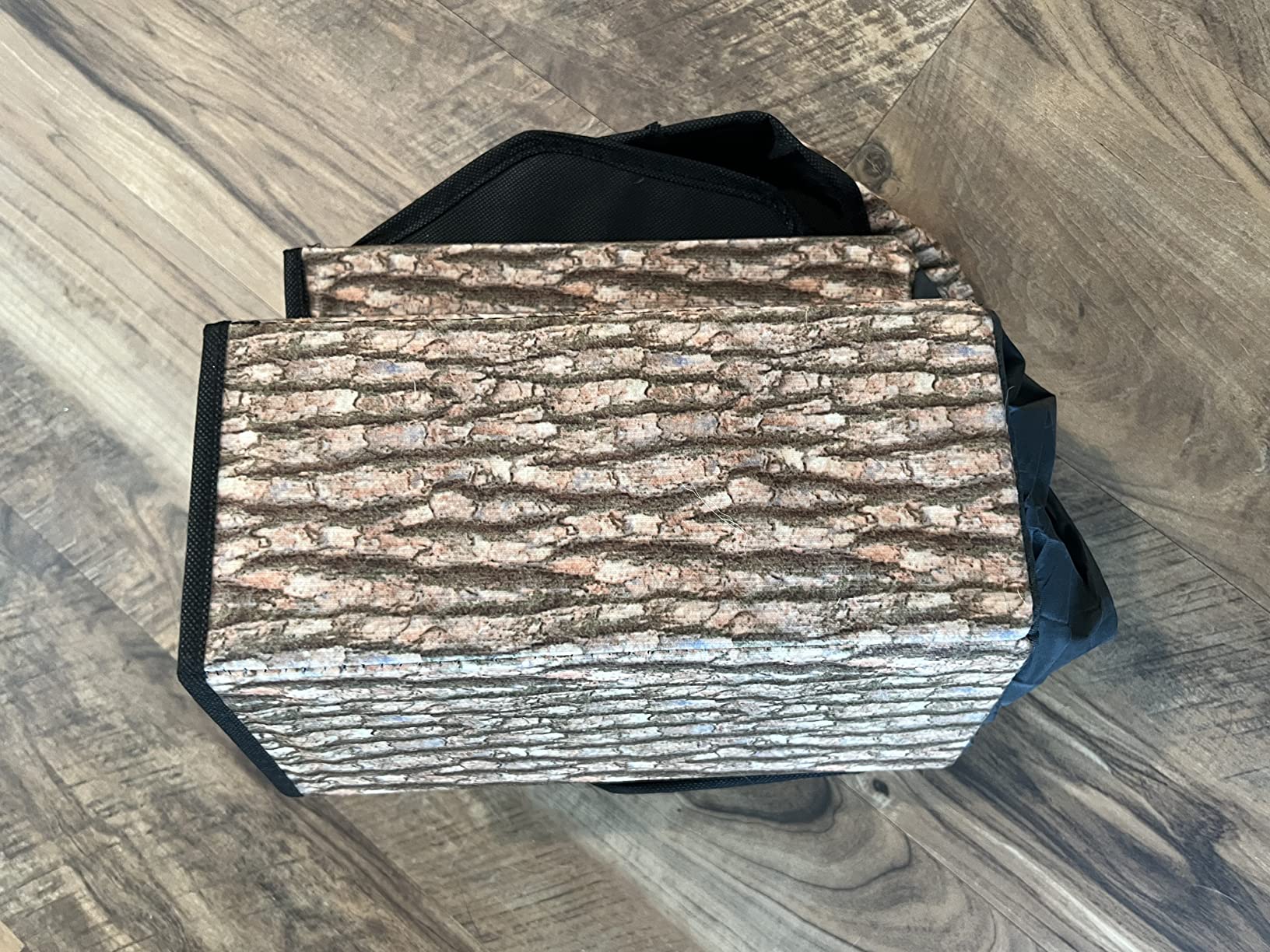 CHEFAN Fruit Storage Stool Ottoman, Tree Stump Stool, Cute Folding Storage Toy Box, Collapsible Seat Chest, Wood Stump Organizer Stool for Toy, Cloth and Kids customer photo 1