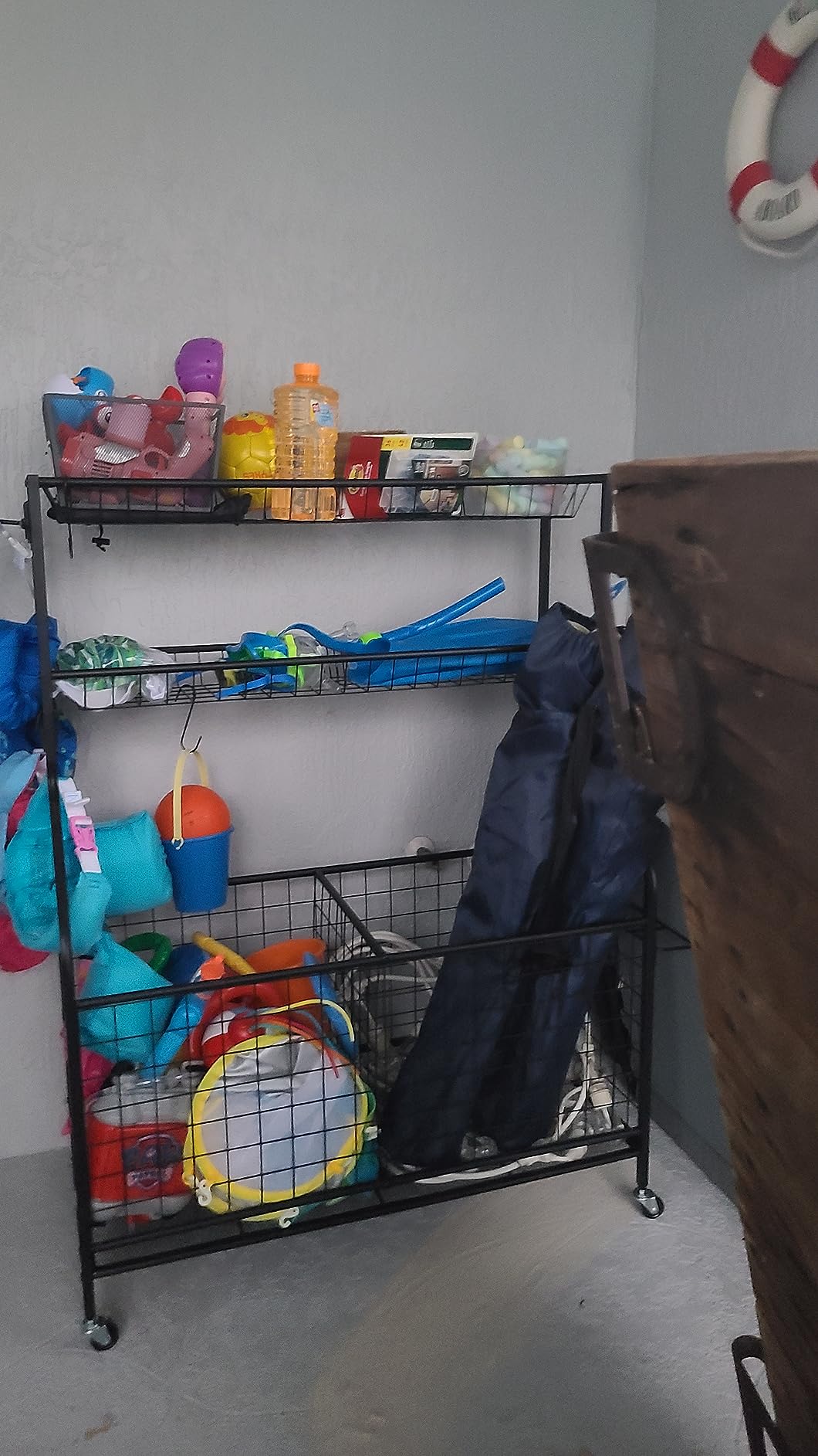 Ball Organizer for Garage, Steel Sport Equipment Organizer with Baseball Bat Holder and Hooks, Easy Assembly Storage for Balls, Kids' Toys, and Workout Gear in Basement, Home Gym, Outdoor customer photo 1