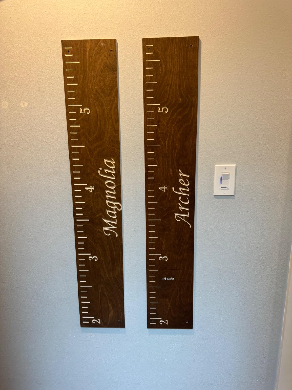 Personalized Wooden Height Growth Chart Ruler for Kids, Boys & Girls w Name | 3 Designs, 5 Various Wood Colors | Nursery Hanging Wall Decor customer photo 1