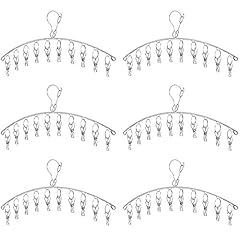 Seropy Clothes Hanger with 10 Clips Laundry Drying Rack 6 Pack, Clothes Drying Rack Stainless Steel Sock Hangers Windproof Clip and Drip Hanger for Drying Socks, Bras, Towel, Underwear, Baby Clothes customer photo 2
