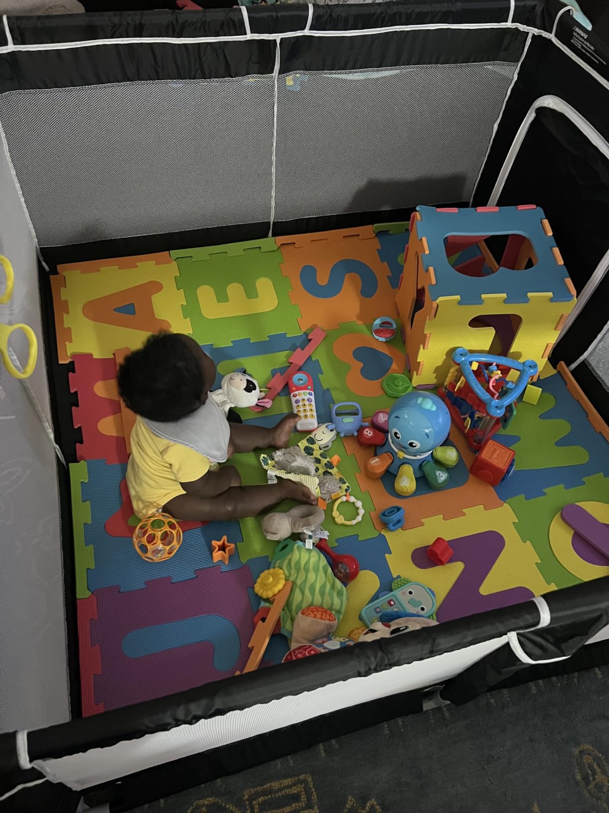 Todale Baby Play Pen - 50 x 50 x 27 in, Black - Portable Foldable Play Pen for Babies & Toddlers with Anti-Slip Base & Breathable Mesh Panels customer photo 1