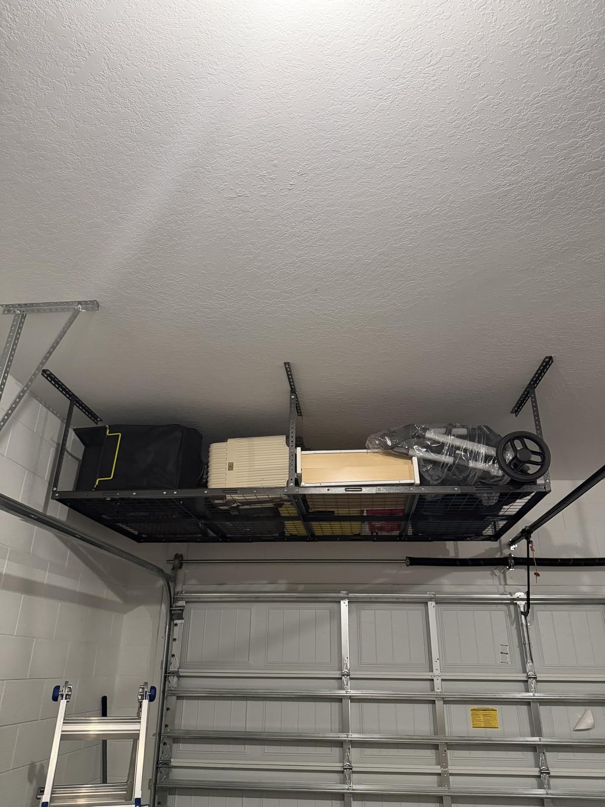 FLEXIMOUNTS 2x8 Garage Storage Rack, Adjustable Overhead Storage Organization System, Heavy Duty Metal Ceiling Rack, 400lbs Weight Capacity, Black, Classic Series customer photo 1