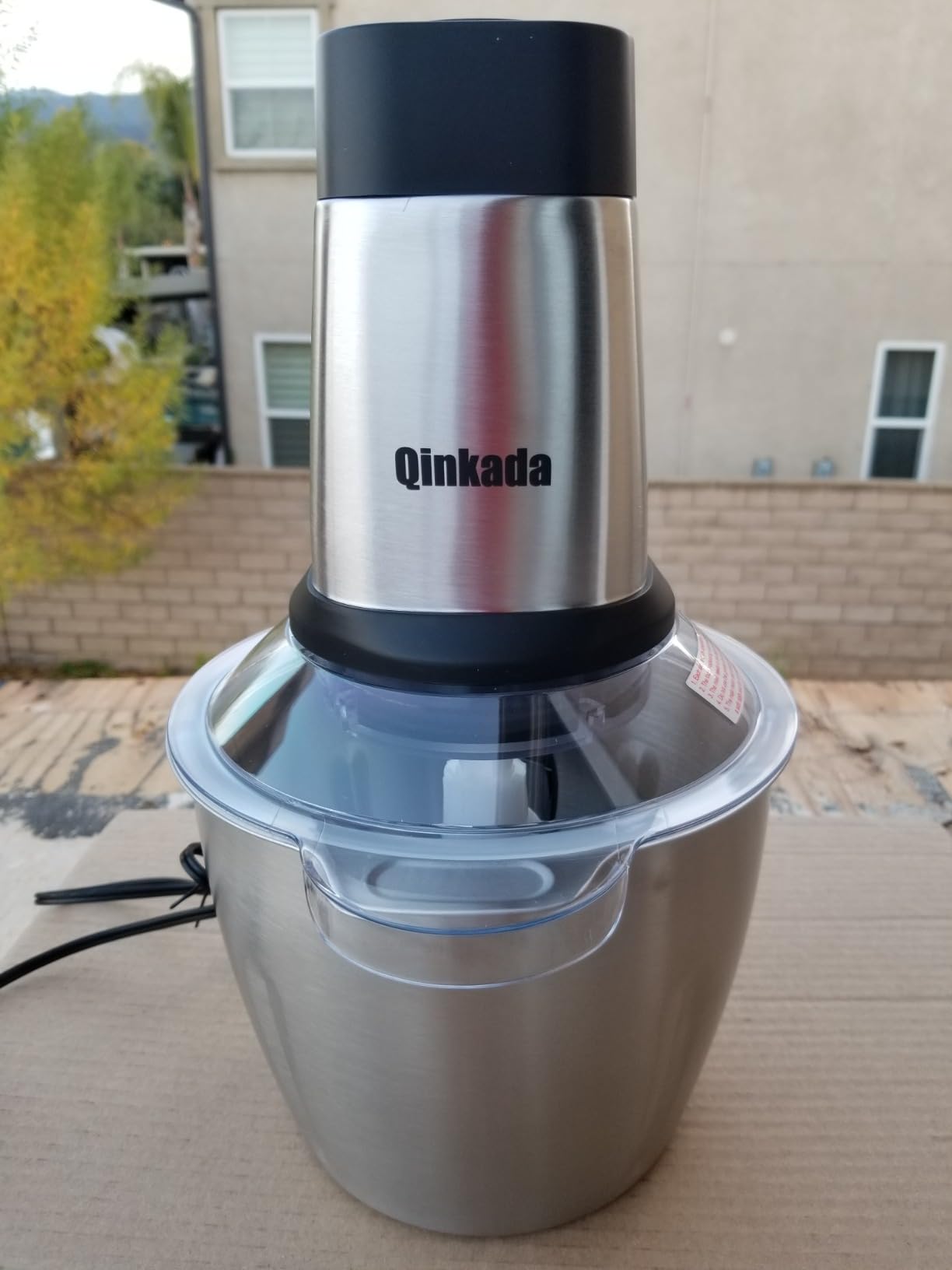 Qinkada Food Processor, 500W Powerful Meat Grinder, 14Cup Stainless Steel Bowl, 3 Speed Modes 4 Bi-Level Blades for Onion, Meat, Nuts, Fruit, Garlic, Vegetable, Baby Food customer photo 2