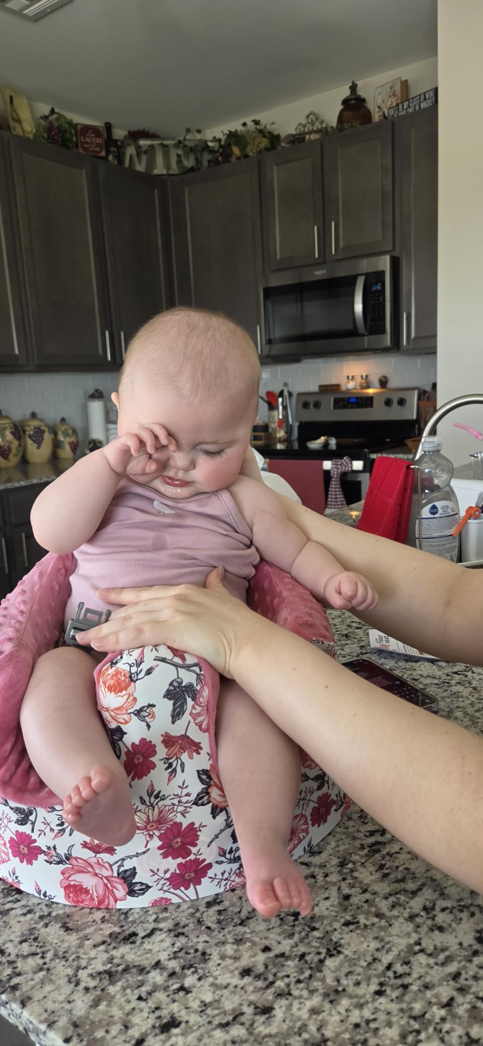 Nuby My Floor Seat - Portable Baby Chair with Soft Foam Cushion, Safety Harness, and High Back Design - 4+ Months - Gray customer photo 2