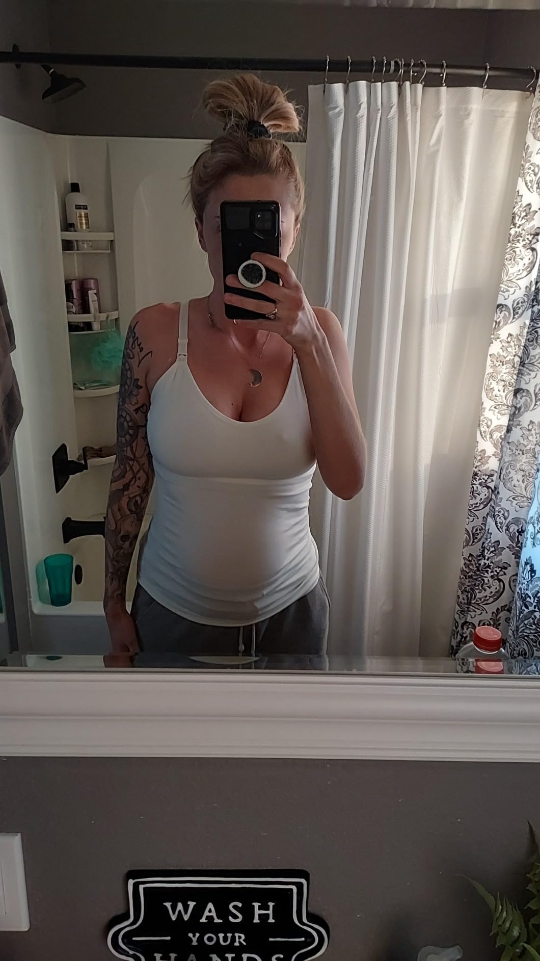 Nursing Tank Tops for Breastfeeding - Pregnancy Must Haves Maternity Camisoles with Built in Bra customer photo 2
