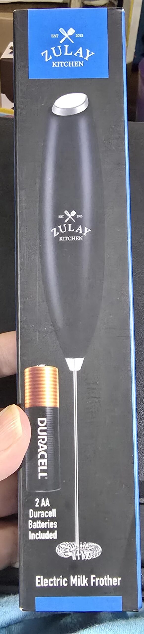 Zulay Kitchen Powerful Milk Frother Wand With Duracell Batteries - Ultra Fast Handheld Drink Mixer - Electric Whisk Foam Maker customer photo 2