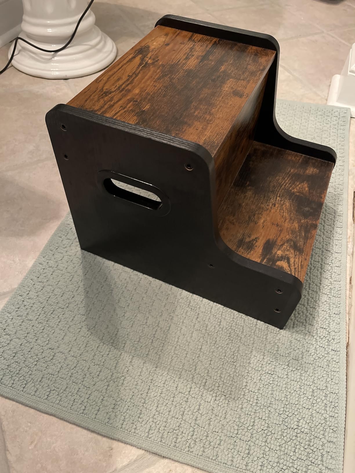 HOOBRO Step Stool for Kids, Two Step Toddler's Stool, Kids Potty Training Stool with Handles, Non-Slip Pads for Safety, Easy to Move, for Sink, Bathroom, Bedroom, Rustic Brown BF01JD01G3 customer photo 1