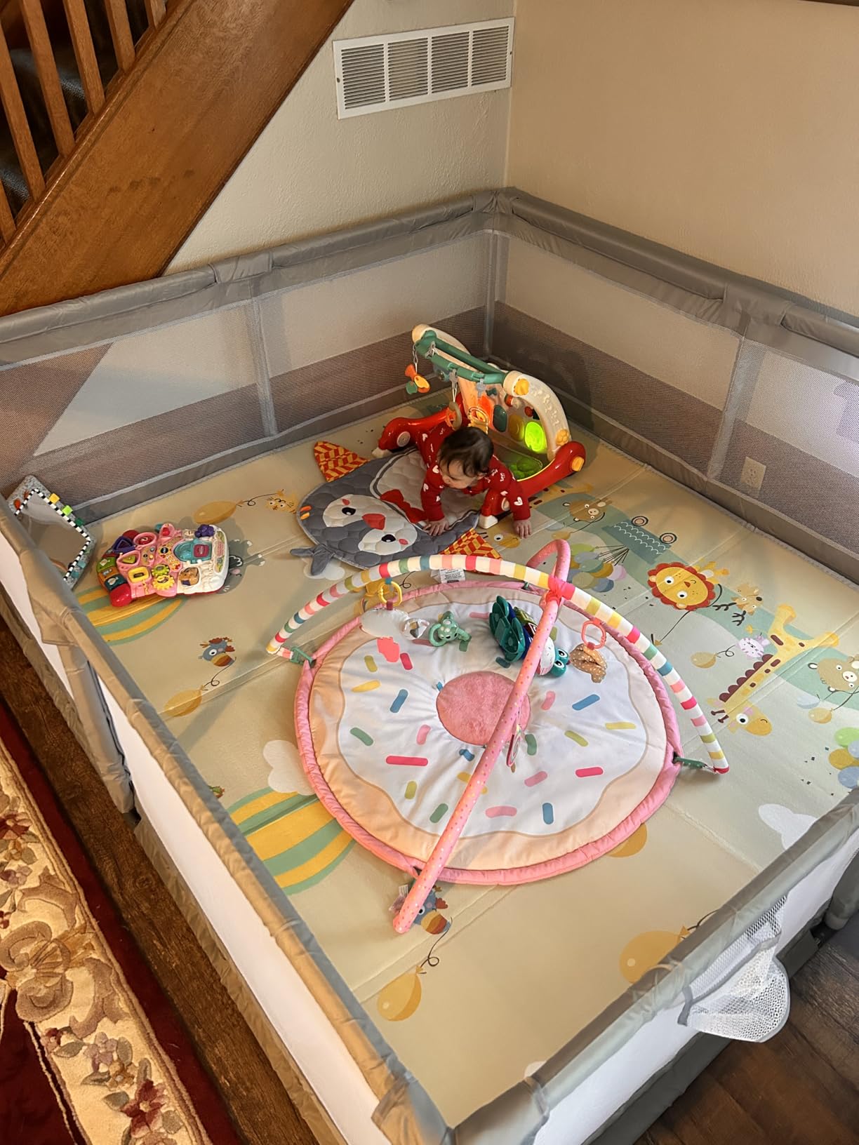 Baby Playpen 79 X 71, LUTIKIANG Play Yard for Babies and Toddlers with Mat, Safety Extra Large Baby Fence Area, Indoor & Outdoor Kids Activity Play Center with Anti-Slip Suckers and Zipper Gate customer photo 1
