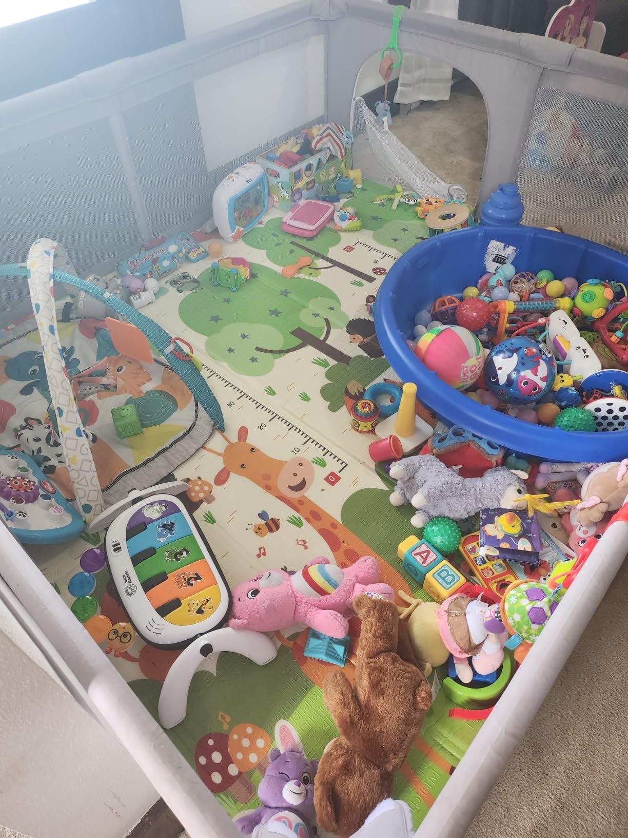Baby Playpen 79 X 71, LUTIKIANG Play Yard for Babies and Toddlers with Mat, Safety Extra Large Baby Fence Area, Indoor & Outdoor Kids Activity Play Center with Anti-Slip Suckers and Zipper Gate customer photo 2