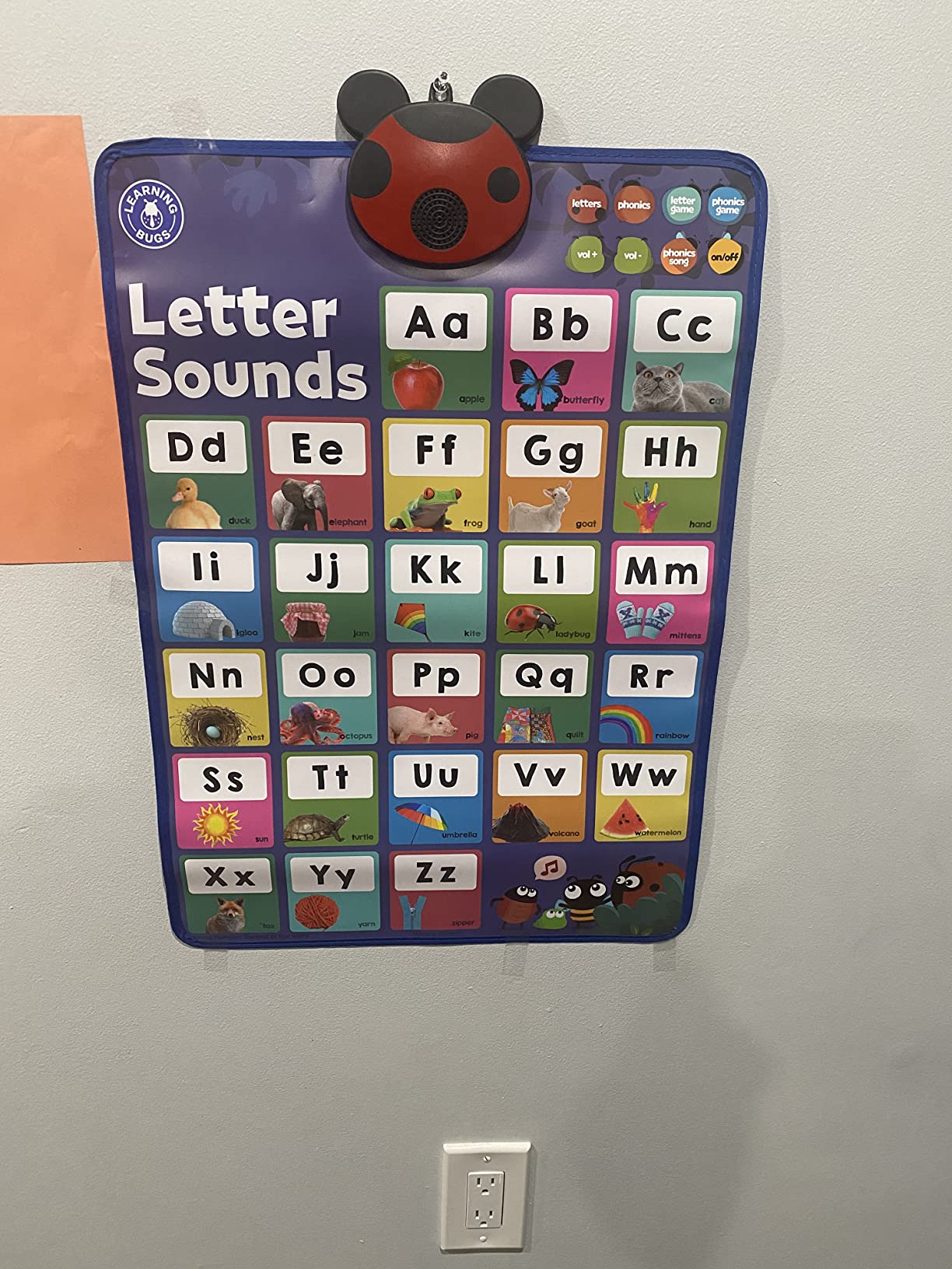 LEARNING BUGS Press to Learn Phonics, Interactive Letters and Sounds Talking Poster, Preschool & Kindergarten Learn to Read, Ages 3+ customer photo 1