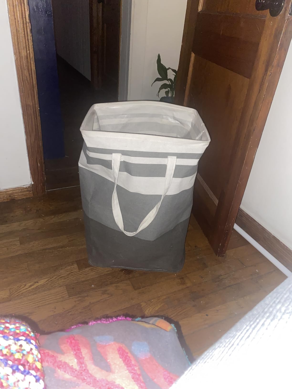 HomeHacks 2 Pack Large Laundry Baskets, Waterproof, Freestanding Laundry Hampers, Collapsible Clothes Hamper with Reinforced Handles in Laundry Room, College Dorm, Bathroom, Bedroom (Grey, 75Lx2) customer photo 2
