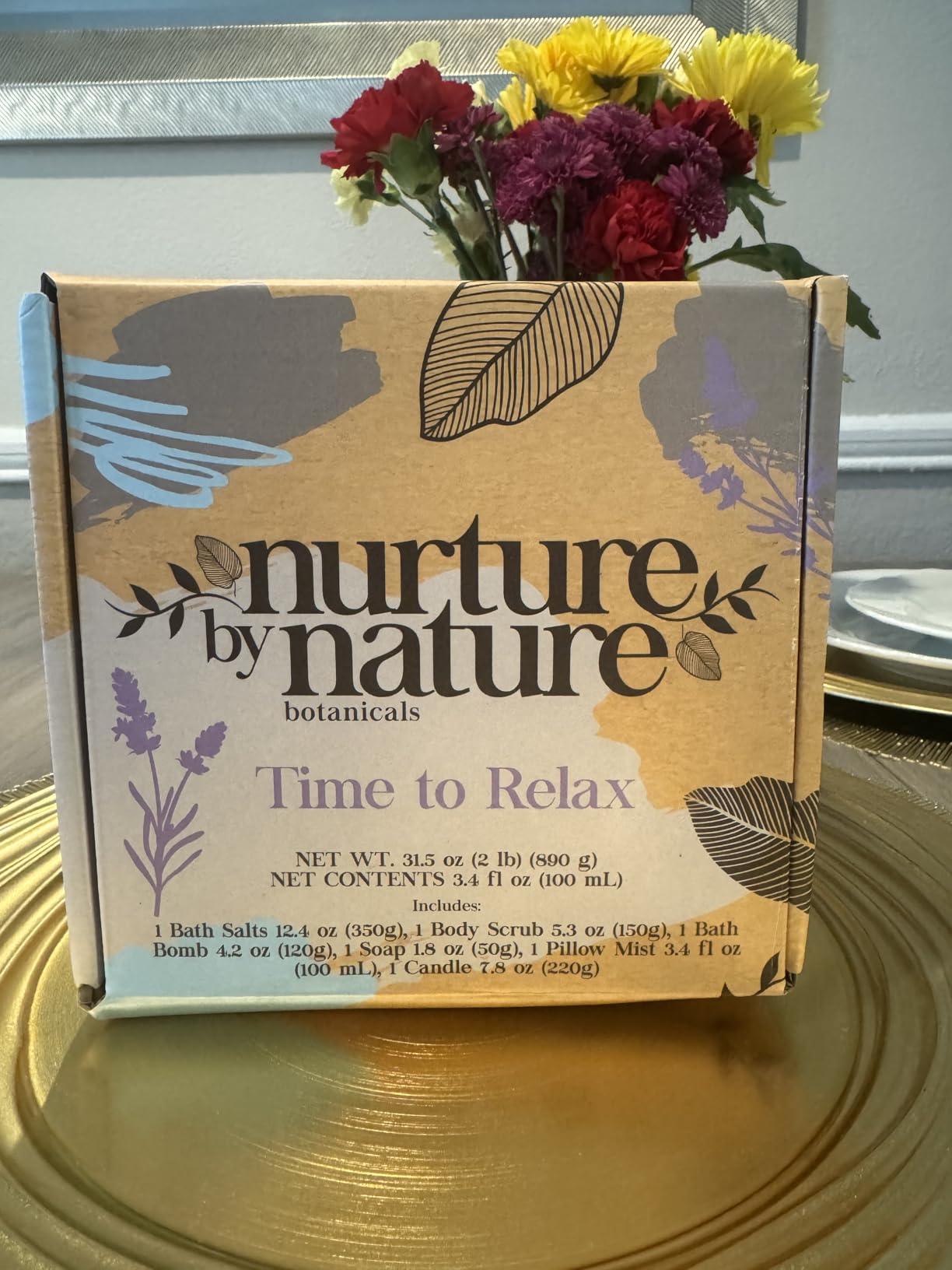 Nurture by Nature Spa Gifts for Women - Mothers Day Gifts for Mom, Self Care Gift Set & Spa Gift Basket for Women, 6 Piece Bath Set with Candle, Bath Bomb, Salts & Pillow Spray - Relaxation Gifts customer photo 1
