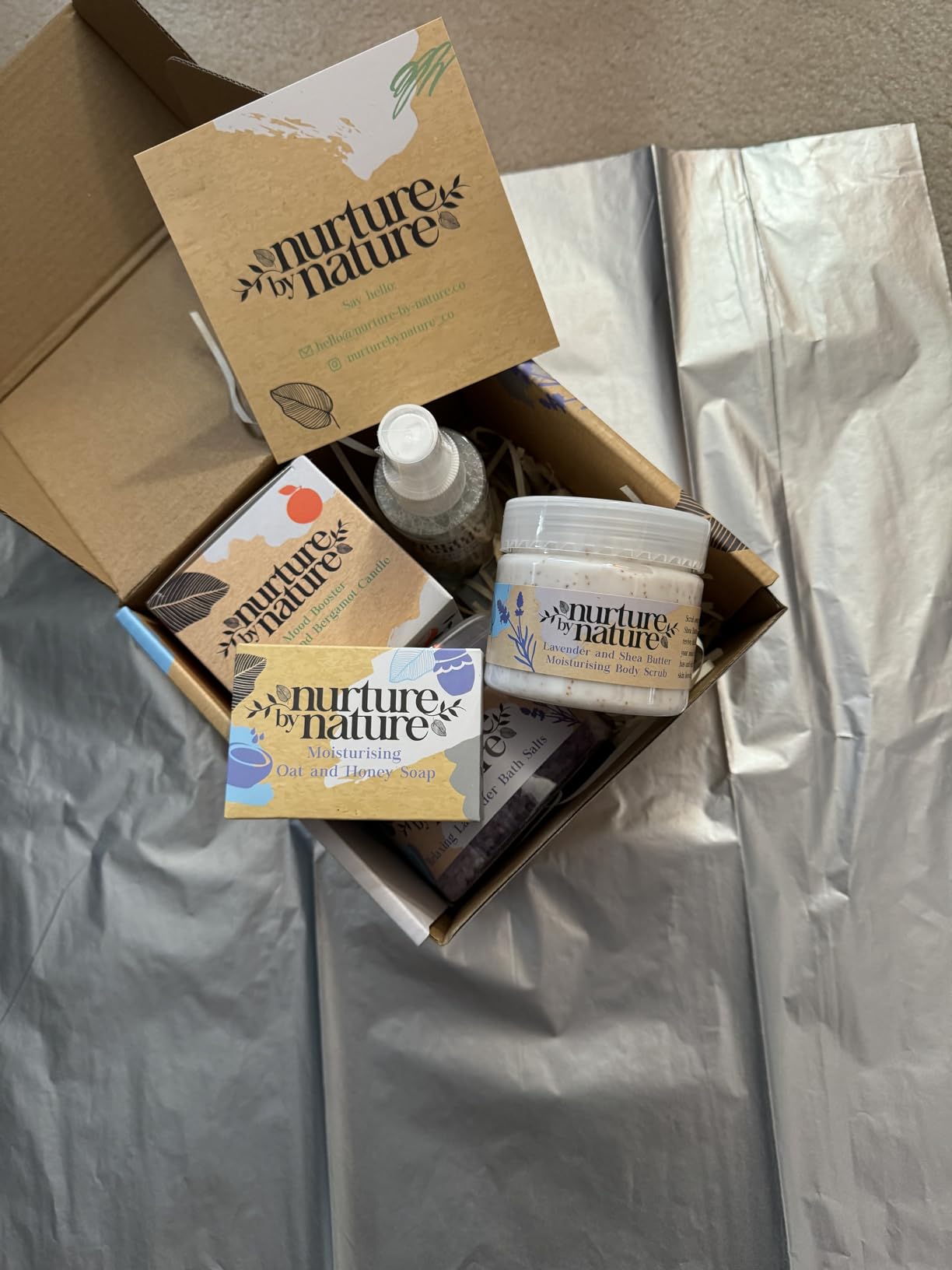 Nurture by Nature Spa Gifts for Women - Mothers Day Gifts for Mom, Self Care Gift Set & Spa Gift Basket for Women, 6 Piece Bath Set with Candle, Bath Bomb, Salts & Pillow Spray - Relaxation Gifts customer photo 2