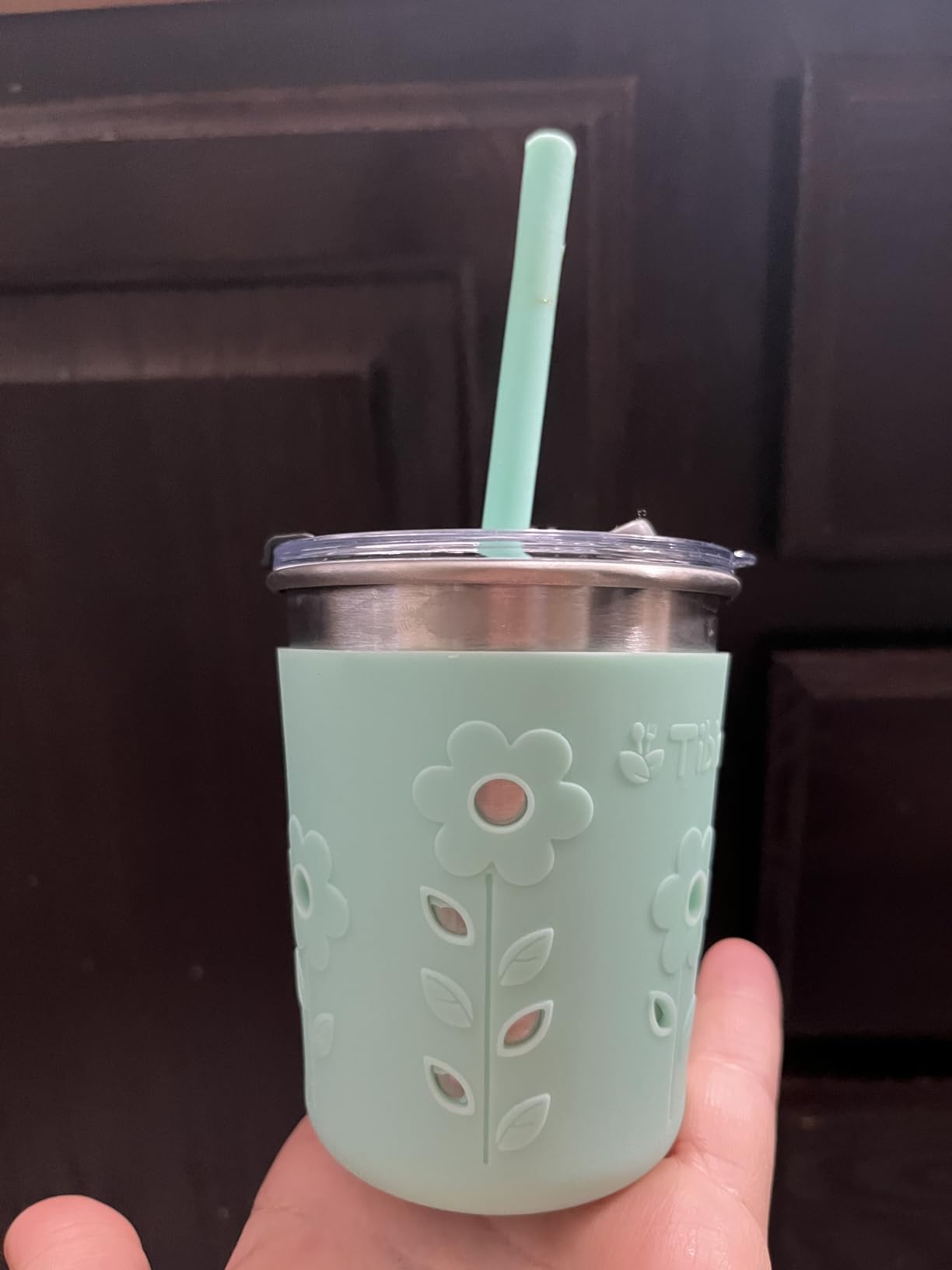 Tiblue Kids & Toddler Cups, Spill Proof Stainless Steel Smoothie Tumblers with Leak Proof Lids, Silicone Straw with Stopper & Sleeve, BPA FREE Snack Cup for Baby Girls Boys(4 Pack, 8oz Multicolor) customer photo 2
