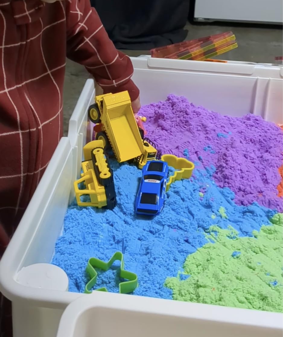 FlexiSand Value Pack 11lbs of 5 Colored Moldable Self-Sticking Toy Sand, Never Dries Out - Fun for Kids Bulk Refill for Sensory Sand Box Toys, Ideal for Shaping, Squeezing, Scooping and Rolling customer photo 2