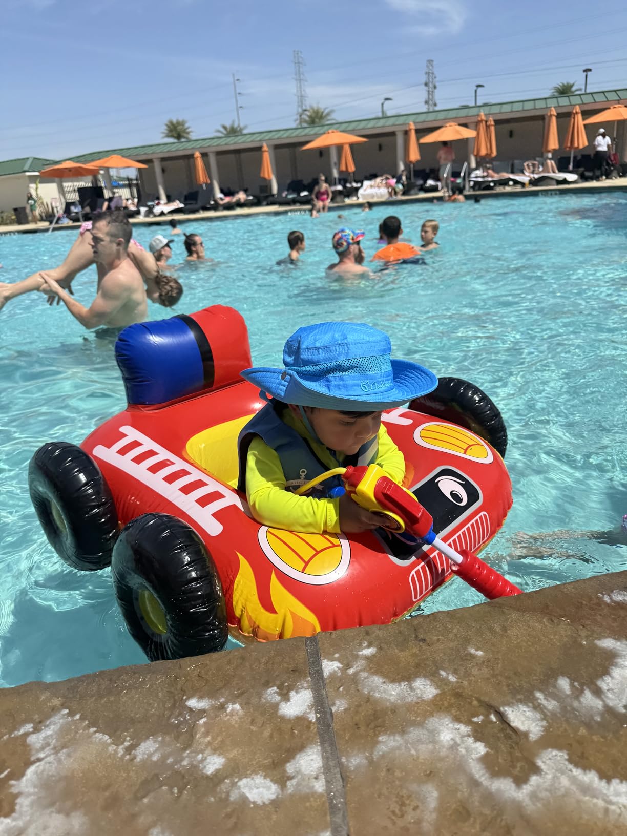 Kids Pool Floats with Water Gun, Pool Toys for Kids Ages 4-8, Fire Truck Toddler Floats for Pool, Pool Inflatables for Boys Girls and Children customer photo 2