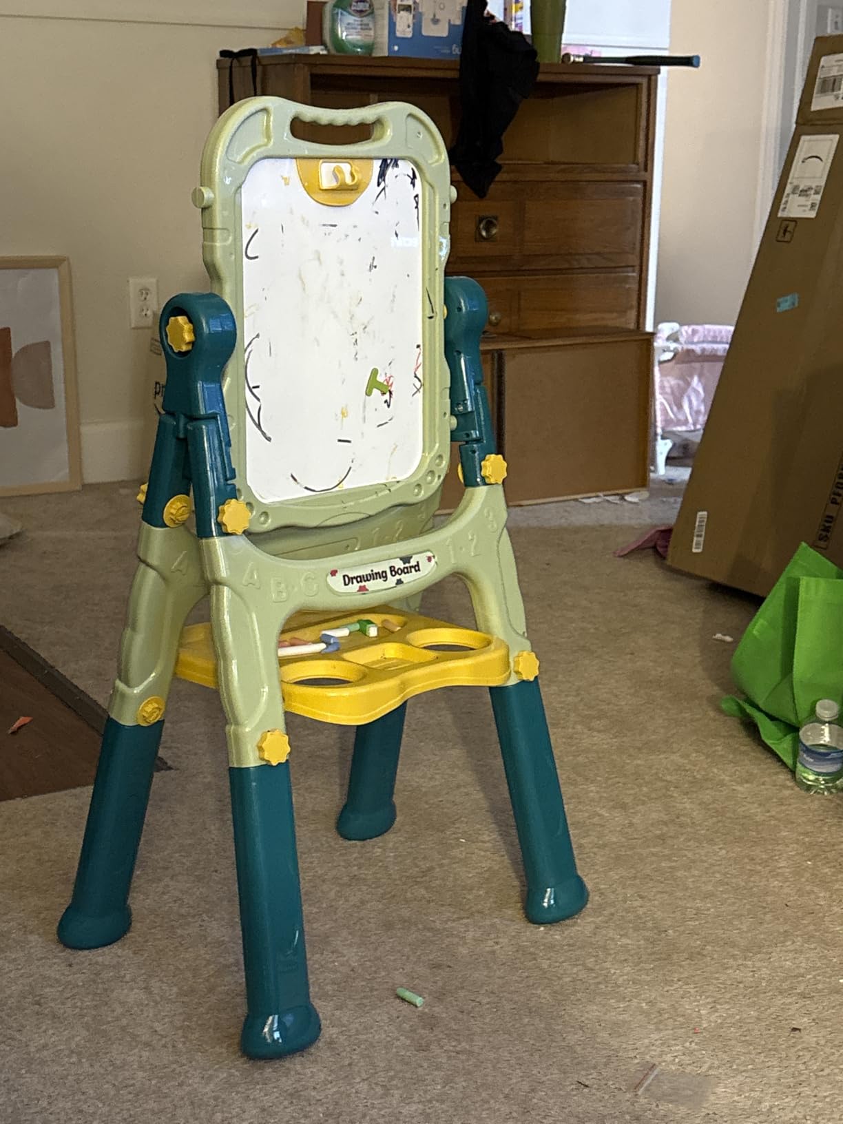 Amagoing Easel for Kids, Adjustable Standing Art Easel for Toddler, Double Side White Chalk Board with Painting Accessories, Birthday Christmas Gift for Little Girls and Boy Age 3 4 5, Pink customer photo 1