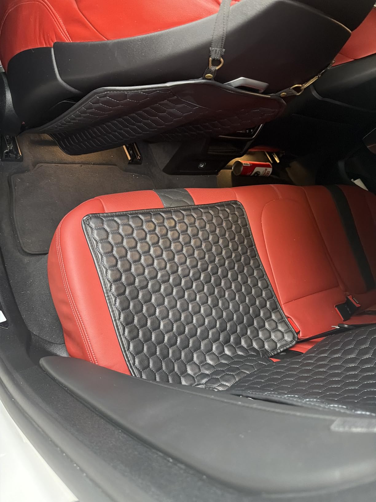 Owleys Premium Leather Car Seat Protector for Child Car Seat Cover from Dirt Scratches - Infant Car Seat Protector for Back Seat/Front Booster Seat Protector Under Baby Car Seat Waterproof 1pc Hexy customer photo 2