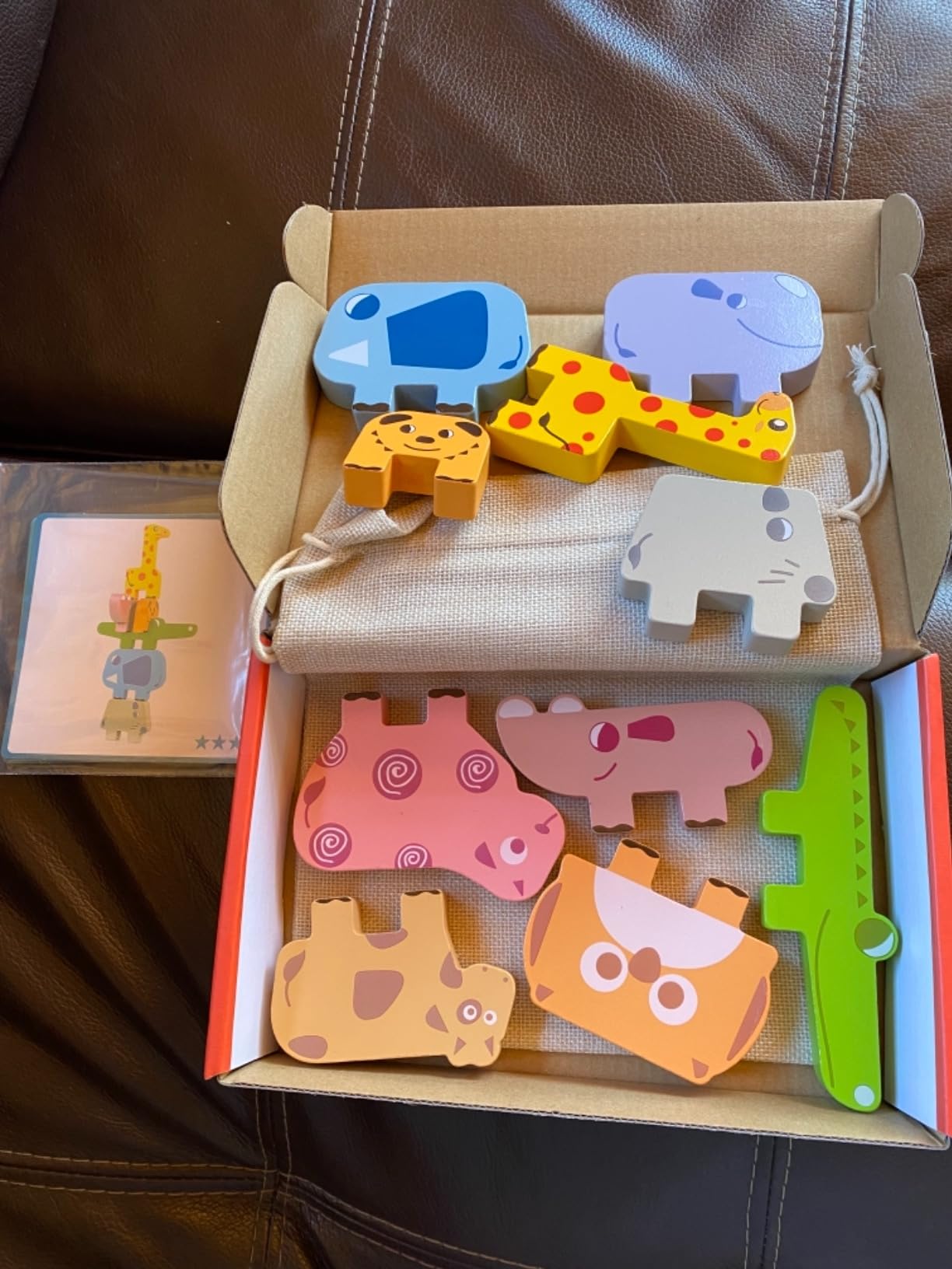 Montessori Toys for 2 3 4 Year Old Girls & Boys, Wooden Animal Stacking Blocks for Toddlers 1-3, Building Blocks Game Stacking Toys Ages 2-4 Toddler Birthday Gifts customer photo 1