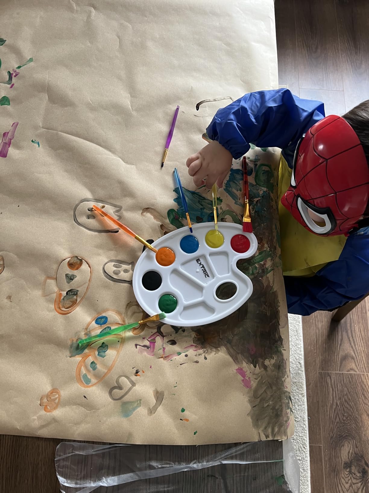 Kids Painting Set, Washable Paint for Kids 10 Colors, 7 Paintbrushes, Paint Palette, Painting Smock, Non Toxic Tempera Paints 2 oz Each,Paints for Toddlers Gifting bundle Art, Crafts customer photo 1