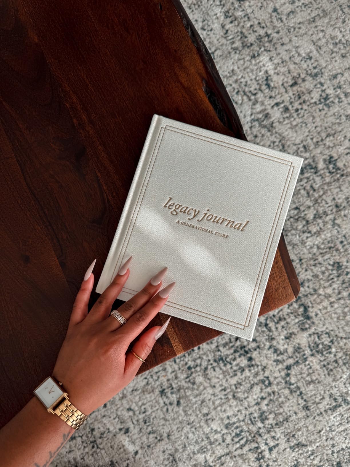 DUNCAN & STONE PAPER CO. Grandpa & Grandma Legacy Journal, Linen Hardcover Keepsake Gift, Tell Me Your Story Grandma & Grandpa (Ivory, 85 Pages) customer photo 1