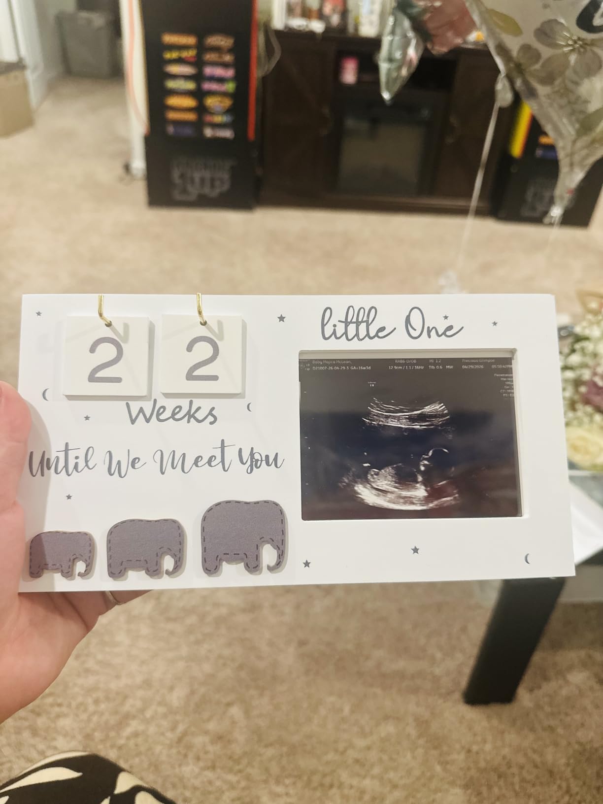 Sonogram Picture Frame, Ultrasound Photo Frame with Baby Countdown Weeks, Expecting Parents to be Pregnancy Gift Congratulations Pregnancy Must Have Grandparent Baby Announcement First Time Mom to Be customer photo 2