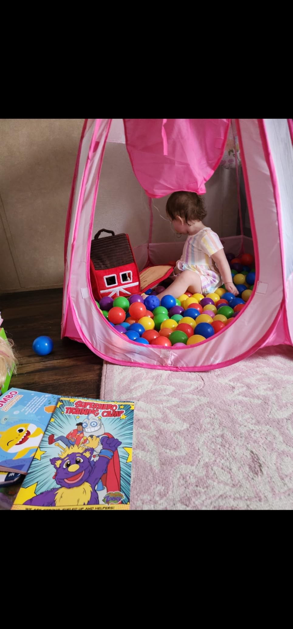 DISHIO Ball Pits with 50 Balls, Pop up Tents for Kids with Star Lights, Ball Pit for Toddlers, Princess Tent Toy for 1,2,3 yrs Birthday Gifts for Girls, Easy to Assemble and Store (50 Balls Included) customer photo 2