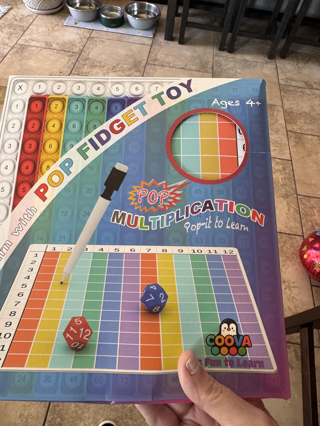 COOVA Multiplication Chart Pop It - Multiplication Game Board, 12x12 Times Table Math Game Board for Kids Learning, Educational Multiplication Machine Toy customer photo 2