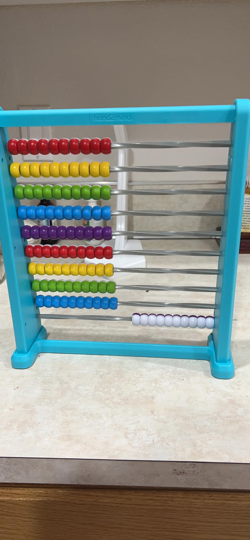 Hand2Mind Double Sided Plastic 100 Bead Abacus, Abacus for Kids Math, Kindergarten Math Manipulatives, Counting Rack, Educational Toys for Elementary Kids (Set of 1) customer photo 1