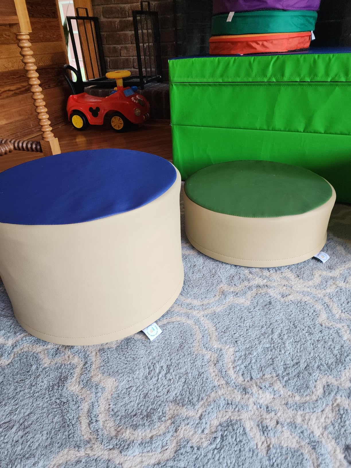 ECR4Kids SoftZone Colorful Round Ottoman Seating Set, Classroom Furniture, Contemporary, 3-Piece customer photo 2