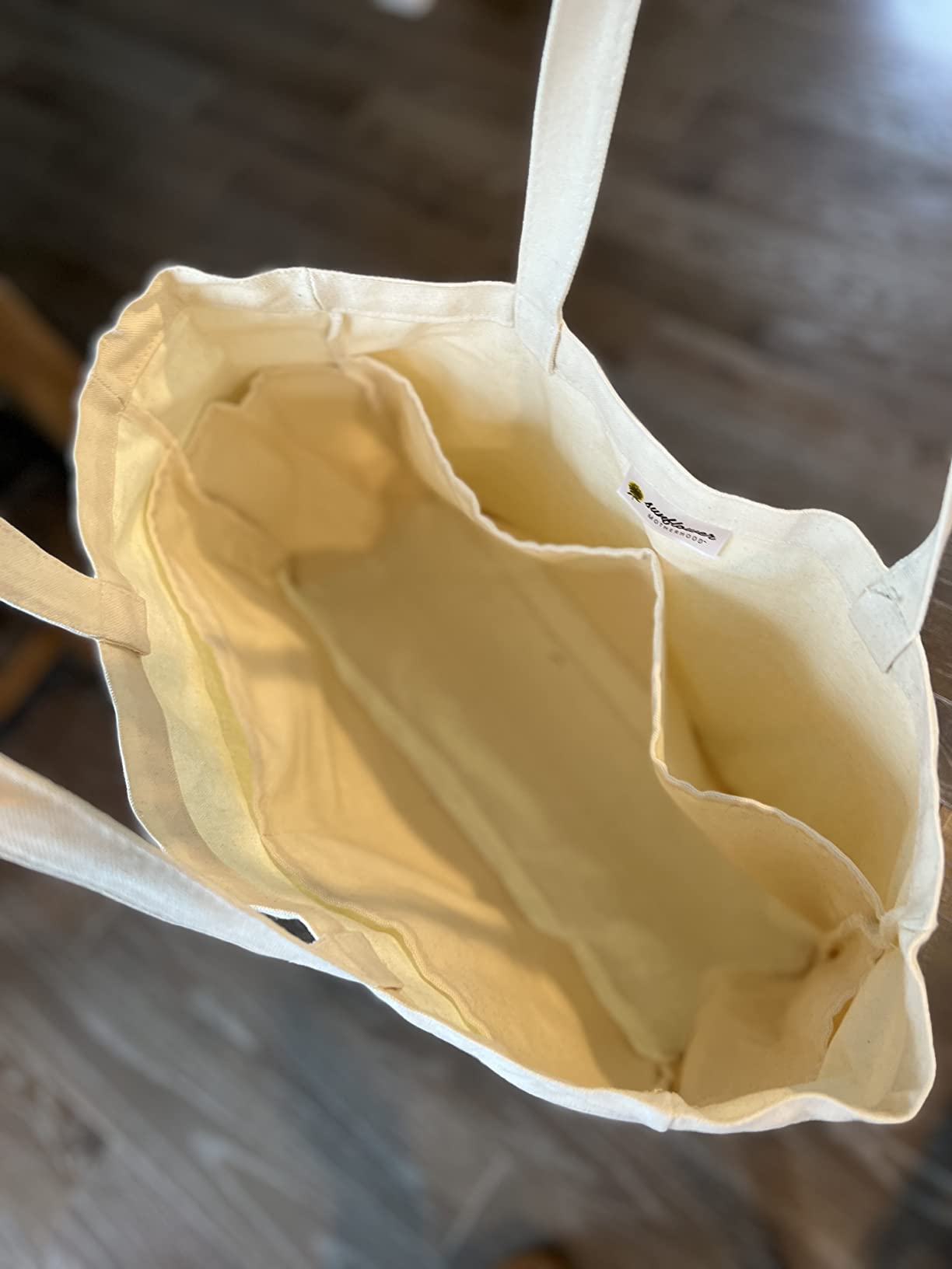 Sunflower Motherhood Mama Canvas Tote Bag With Six Pocket Organization - Natural Cotton Mommy Bag for Hospital or Diaper Bag customer photo 1