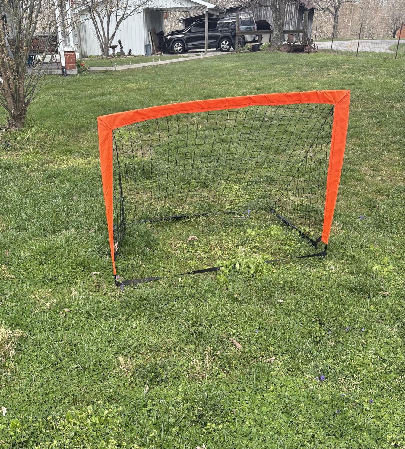 2 Pack 4' x 3' Size Portable Kid Soccer Goals for Backyard, Indoor and Outdoor Pop Up Soccer Goals, Orange, Theresduet customer photo 2