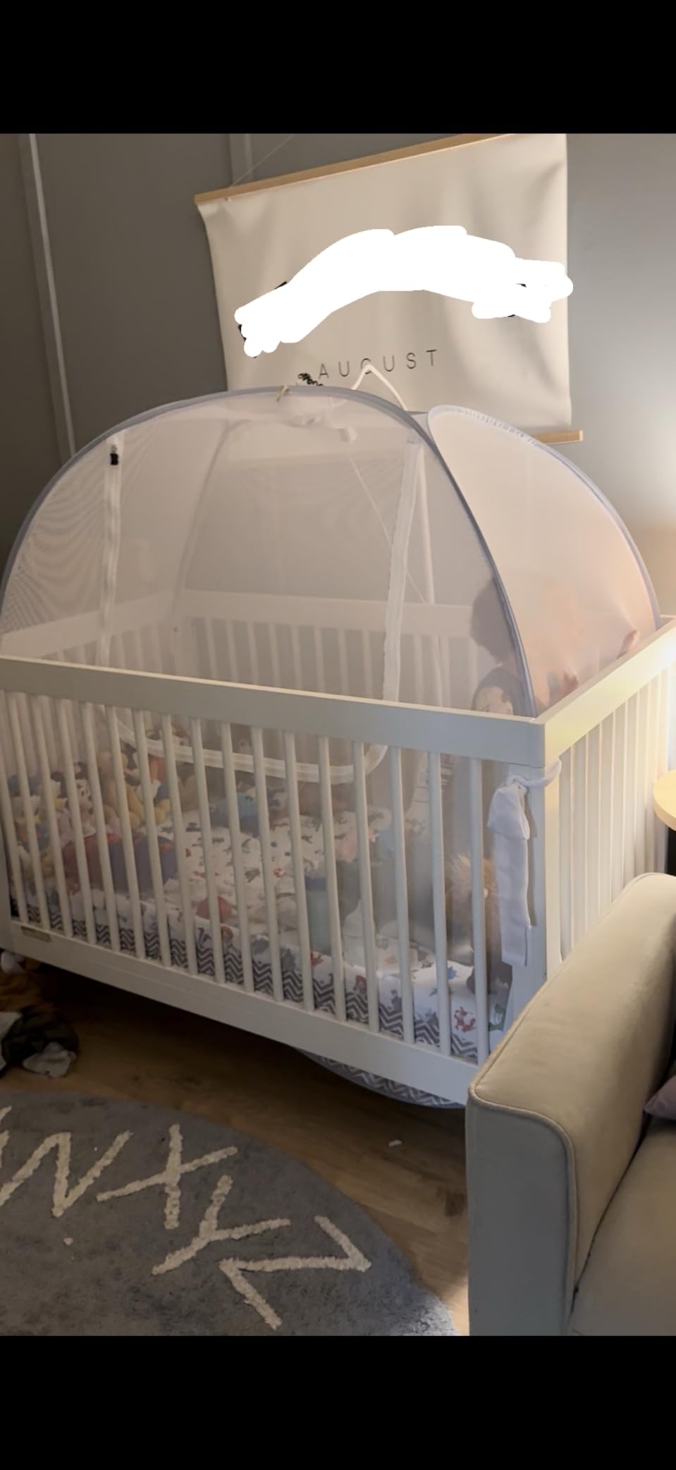 Crib Tent to Keep Baby from Climbing Out - Breathable Pop-Up Crib Net to Keep Baby in, Anti-Climb Safety Cover with Auto-Lock Zipper, Easy Install Fits Standard Cribs customer photo 1