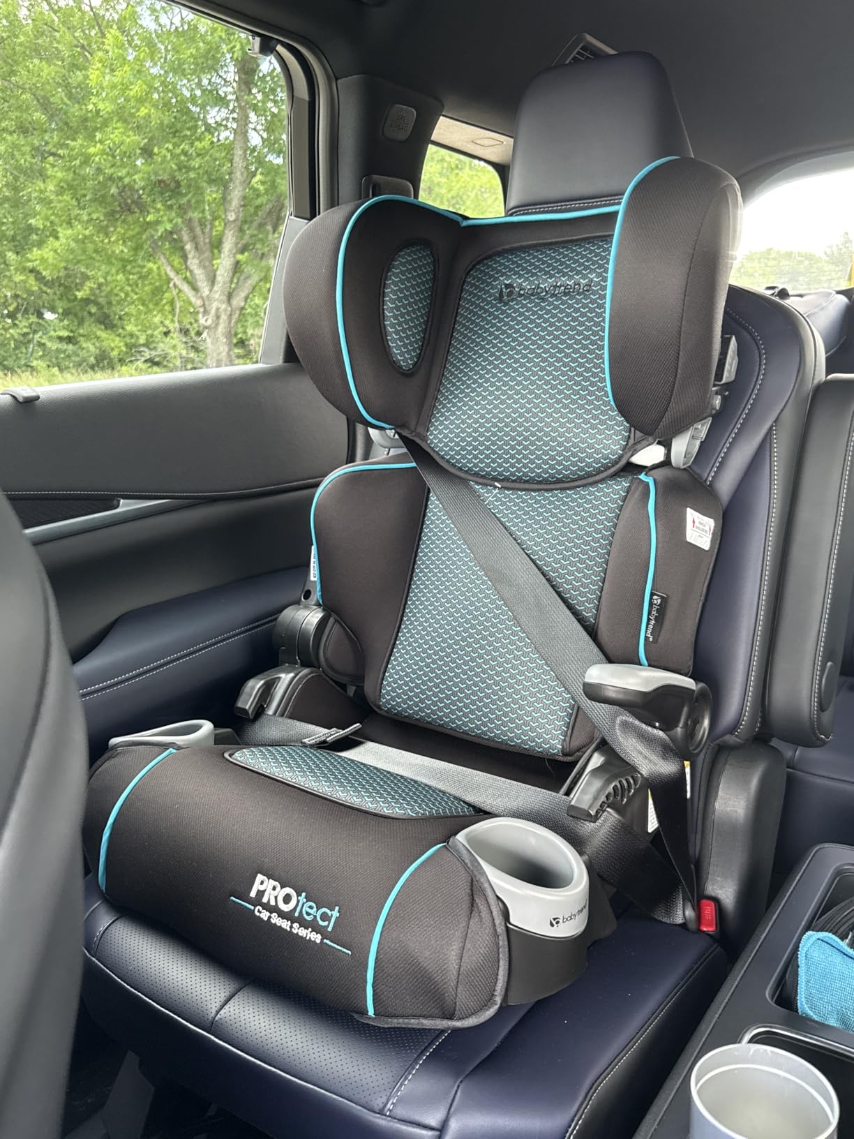 Baby Trend Protect 2-in-1 Folding Booster Car Seat, Aqua Tech - Fold-Flat Travel-Ready Design, Lightweight Build, Belt-Positioning Comfort customer photo 1