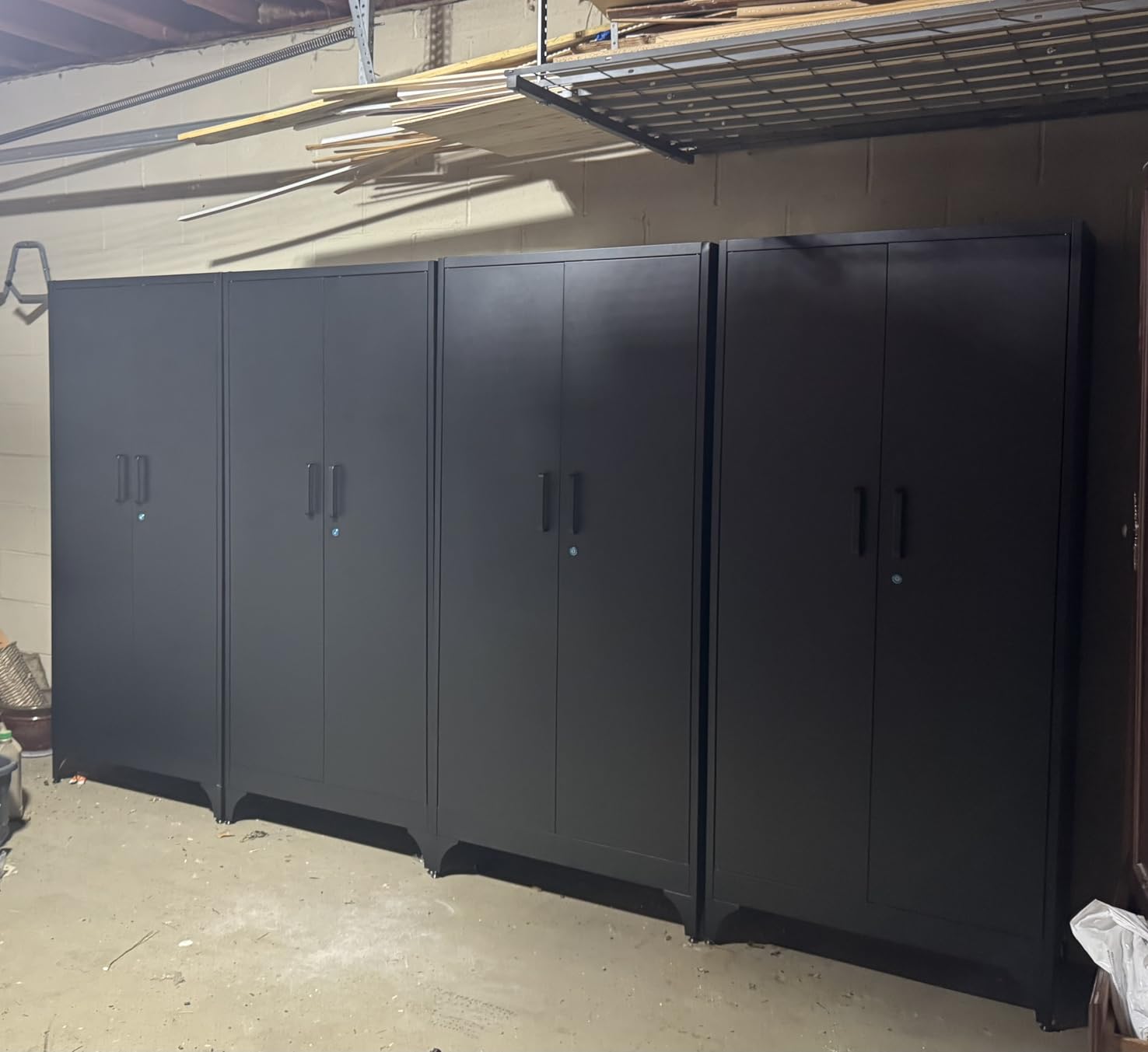 Yizosh Metal Garage Storage Cabinet with 2 Doors and 5 Adjustable Shelves - 71 inch Steel Lockable File Cabinet, Locking Tool Cabinets for Office, Home, Garage, Gym, School (Black) customer photo 2