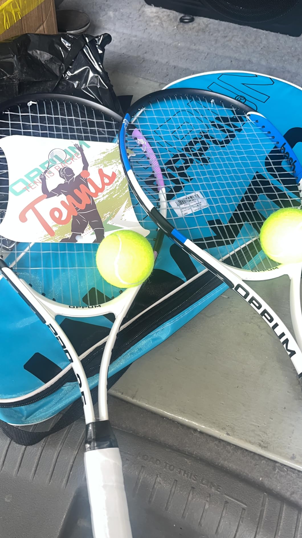 2-Pack Kids Tennis Racket Set, 16 21 23 25 Inch Junior Racquets for Boys Girls, Lightweight Aluminum Starter Kit with Shoulder Bag and 2 Balls customer photo 1