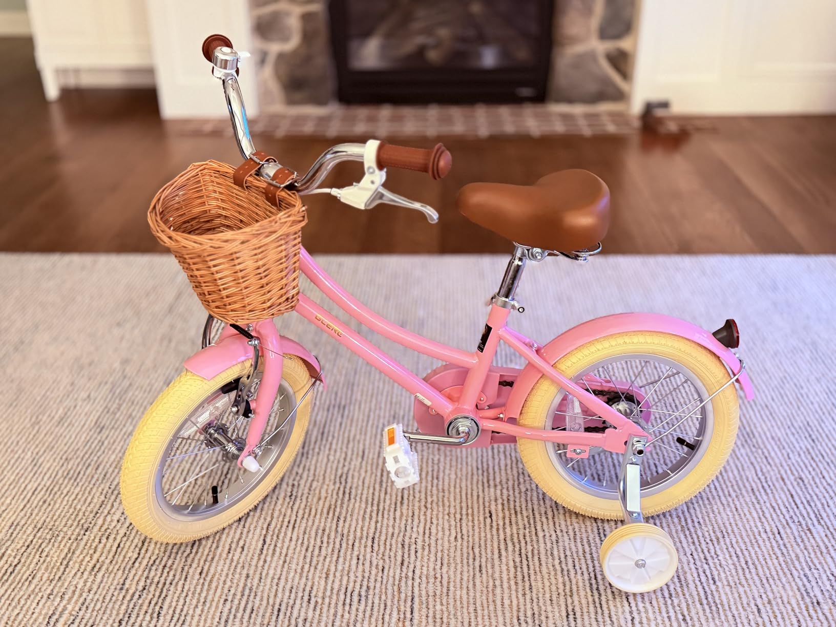 Glerc Little Molly 12-20 Inch Kids Retro Cruiser Bike for 2-13 Year Old with Wicker Basket & Training Wheels/Kickstand, Multiple Colors customer photo 2