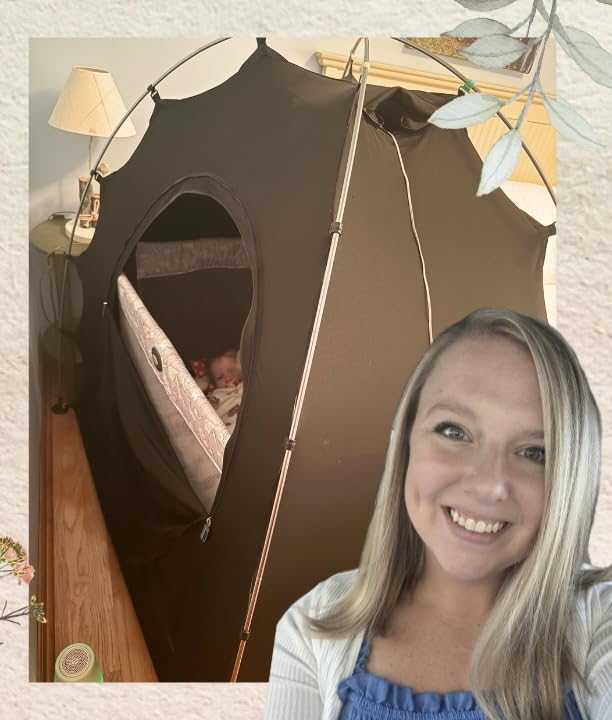 Hiccapop Daydreamer Blackout Tent for Pack and Play, Original Patented 2-Door Sleep Pod for Kids & Babies, Pack and Play Blackout Cover, Blocks 98% of Light for Better Sleep Anywhere, Black customer photo 1